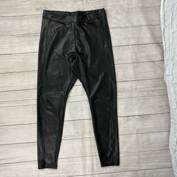 Express pull on vegan leather leggings black sz medium women - Picture 1 of 7